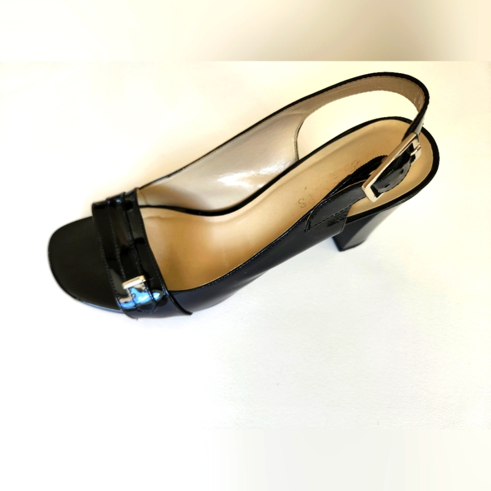 Talbots Black Patent Leather Block Heel Shoes - Size 9.5 **NEW PRICE** - Picture 6 of 11